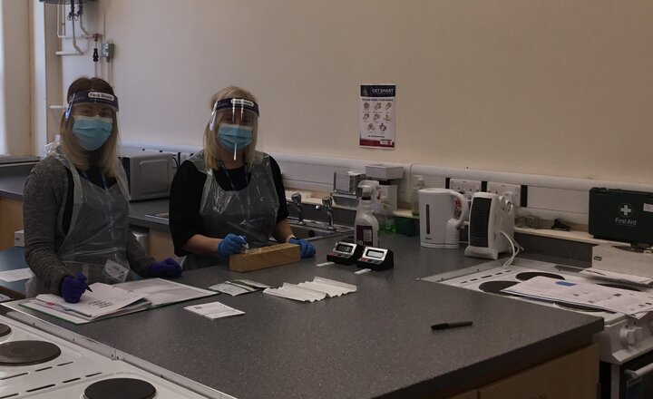 Image of Covid-19 Testing Centre - Brilliant work from the wonderful staff at Oswaldtwistle School! 