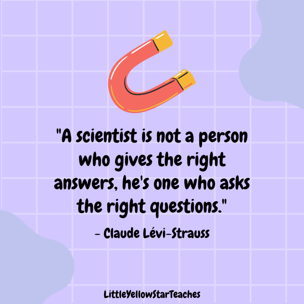 Image of 'A Scientist is not a person who gives the right answers, he's the one who asks the right questions.' - Claude Levi-Strauss