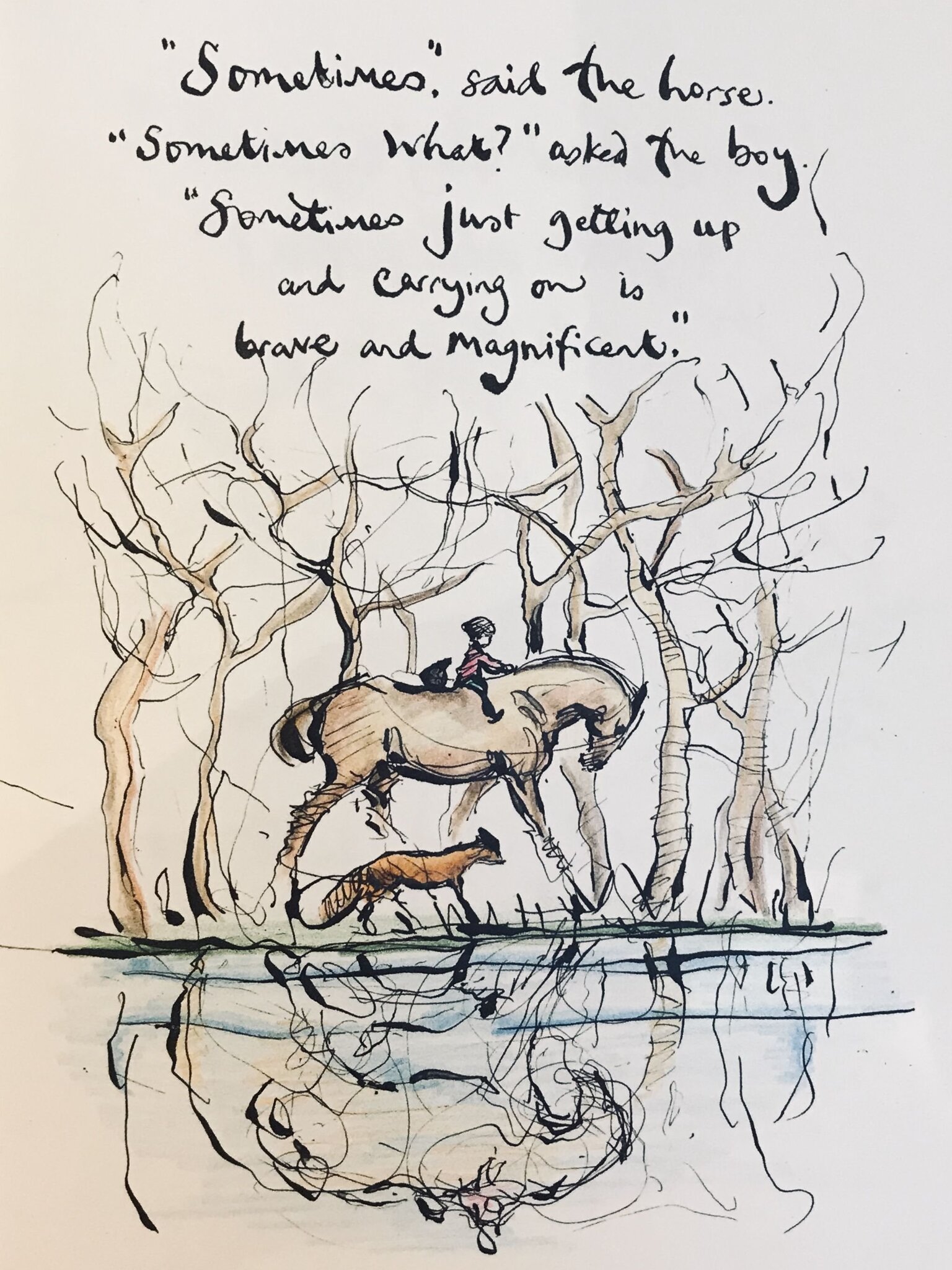Image of "Sometimes just getting up and carrying on is brave and magnificent." Charlie Mackesy