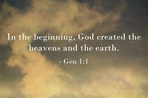 Image of 'In the beginning, God created the heavens and the earth.' Genesis 1:1