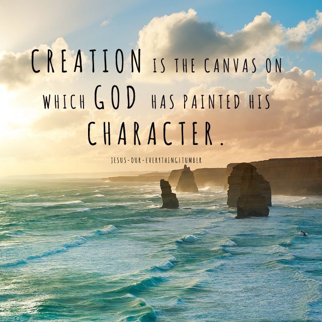 Image of Creation is the canvas on which God has painted His character. 