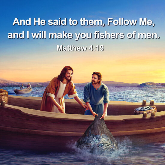 Image of “Come, follow me and I will make you fishers of men.” Matthew 4:19