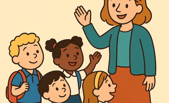 Image of Children meet their new teacher Monday 22nd June 2026