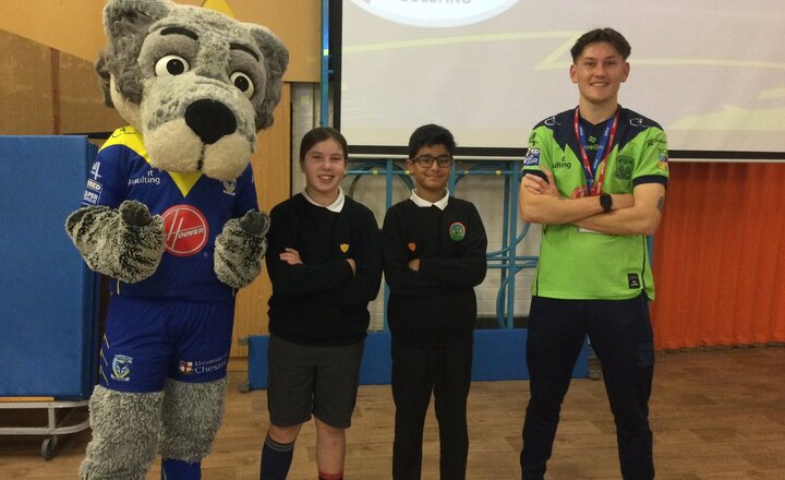 Image of Surprise visit from Wolfie for Anti-Bullying Week 