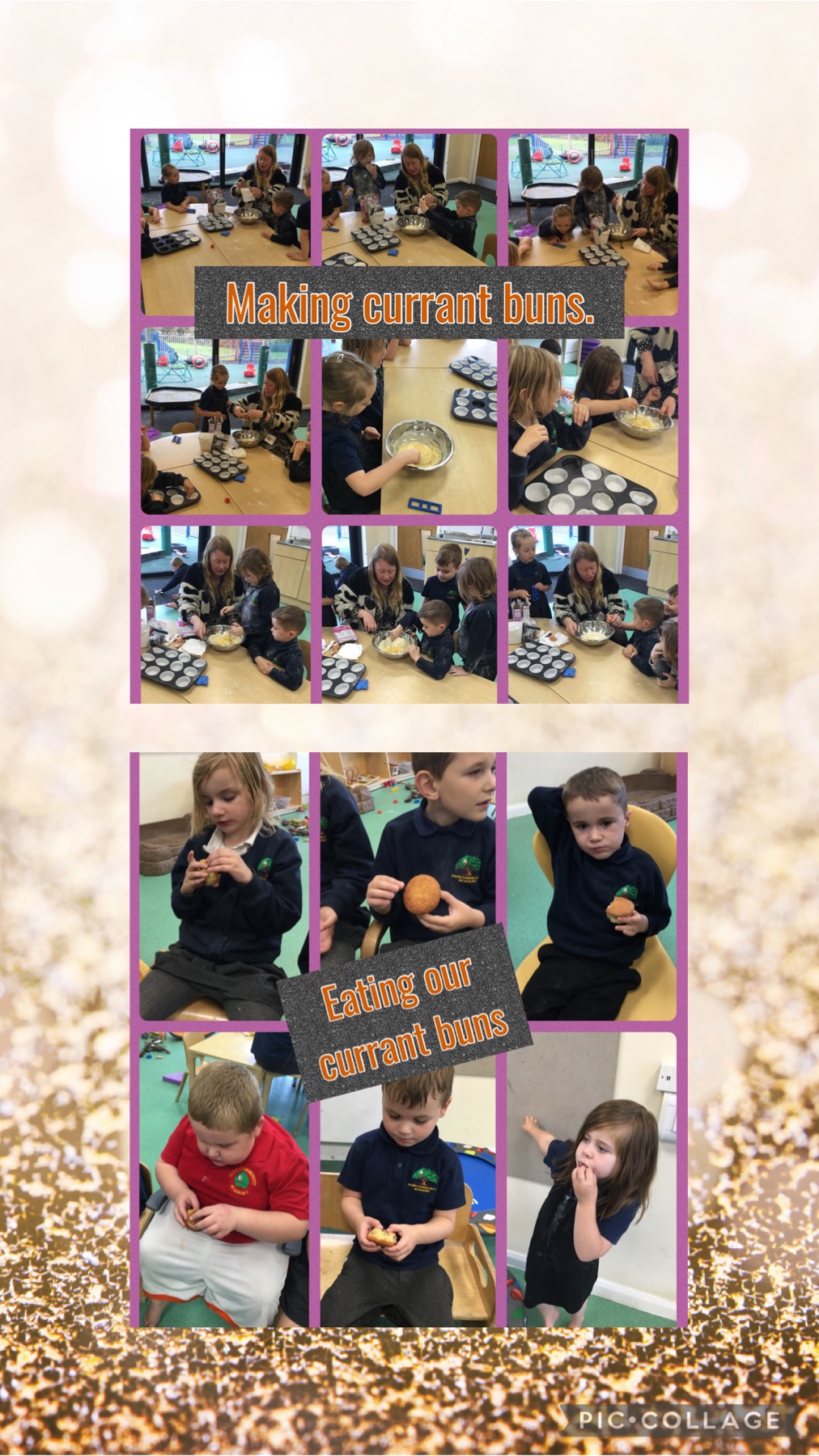 Image of Making and eating our own currant buns.