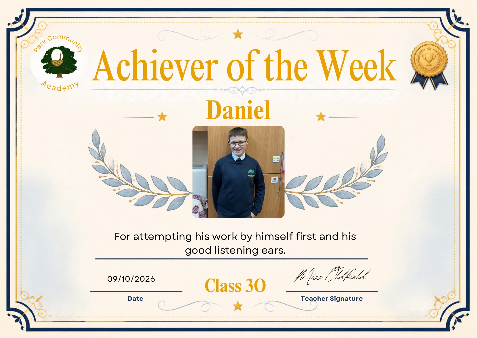 Image of 🌟 Achiever of the week 🌟 
