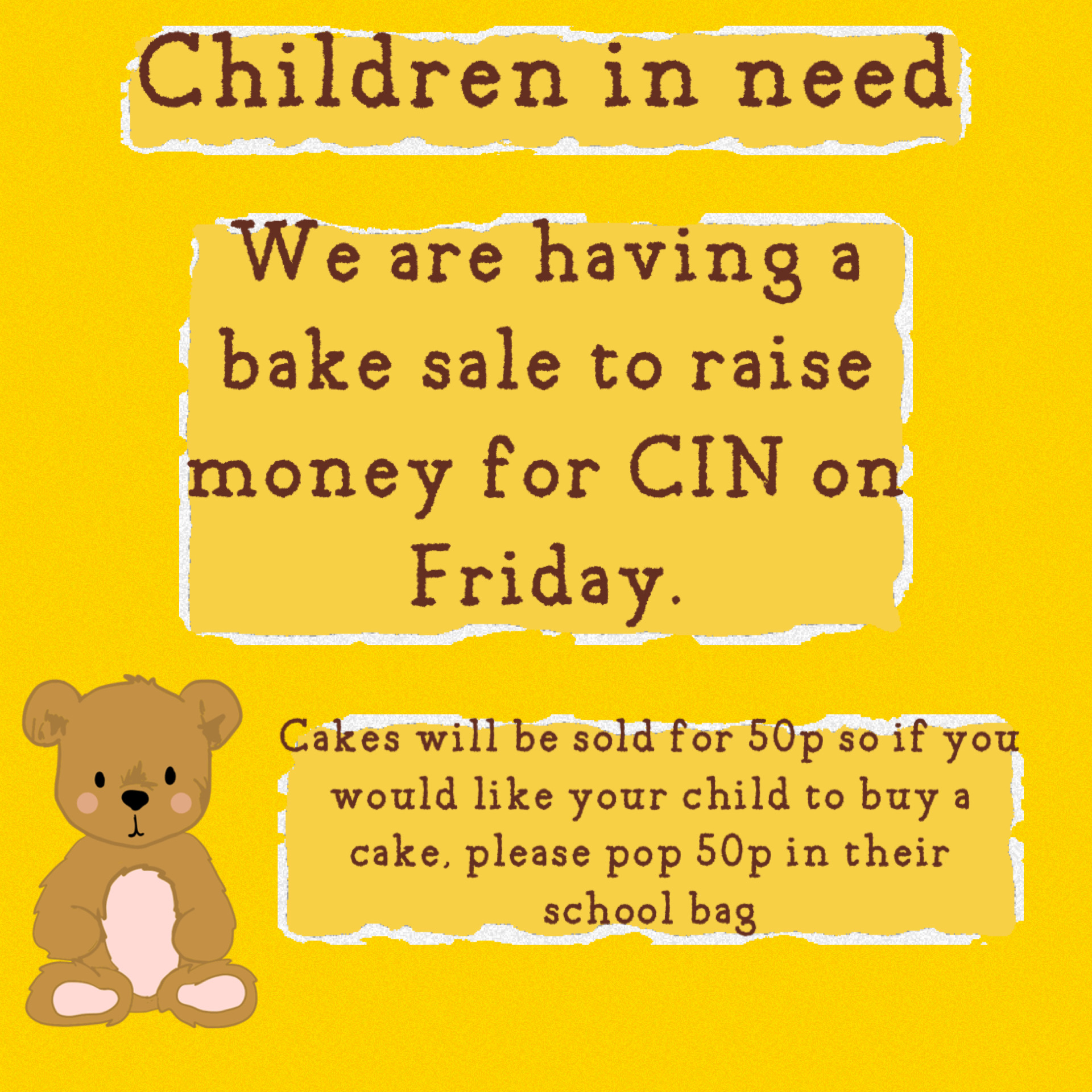 Image of Cake Sale - Tomorrow 