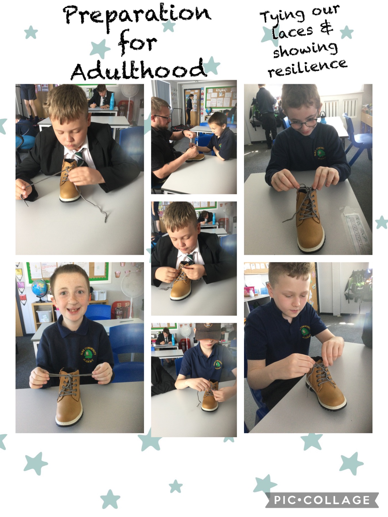 Image of Tying our laces!