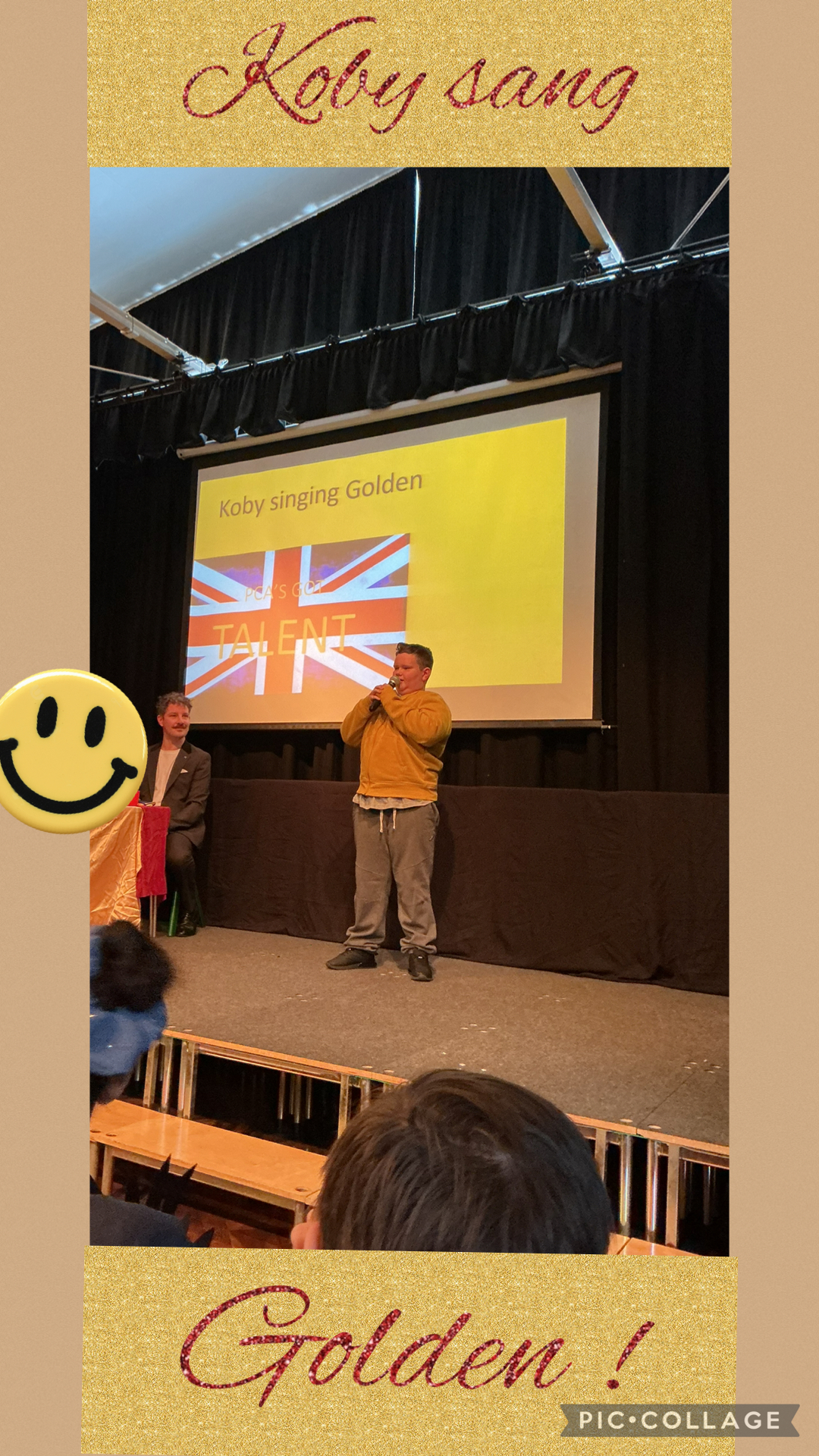 Image of Koby sings golden at the talent show!