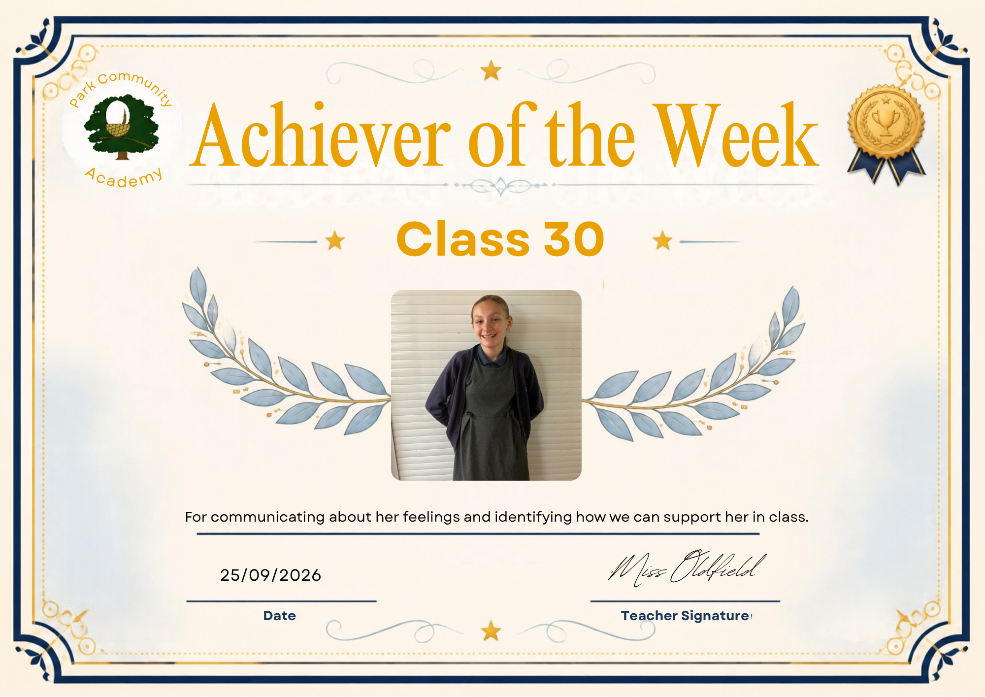 Image of 🌟Achiever of the Week🌟