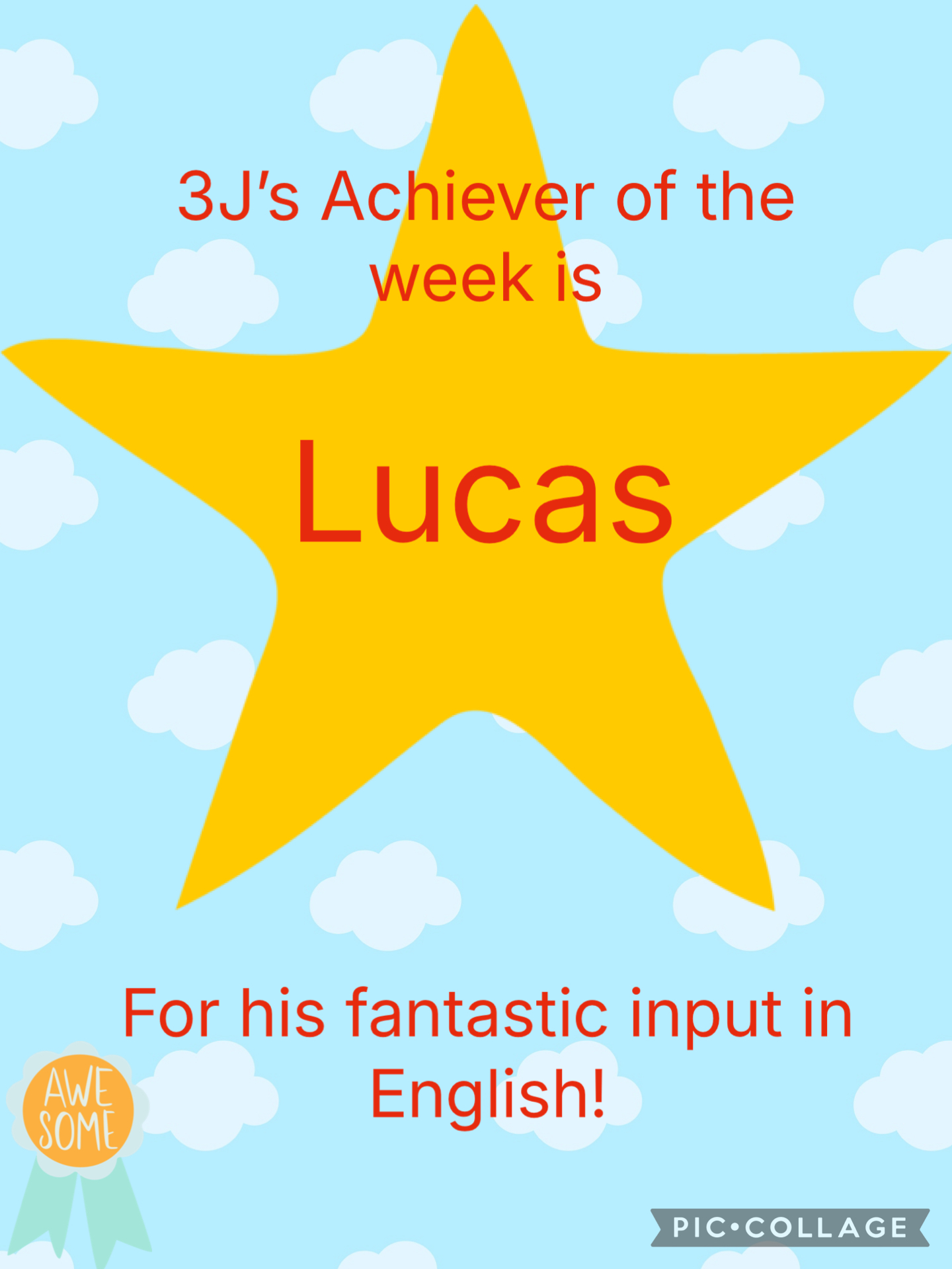 Image of Achiever of the week!