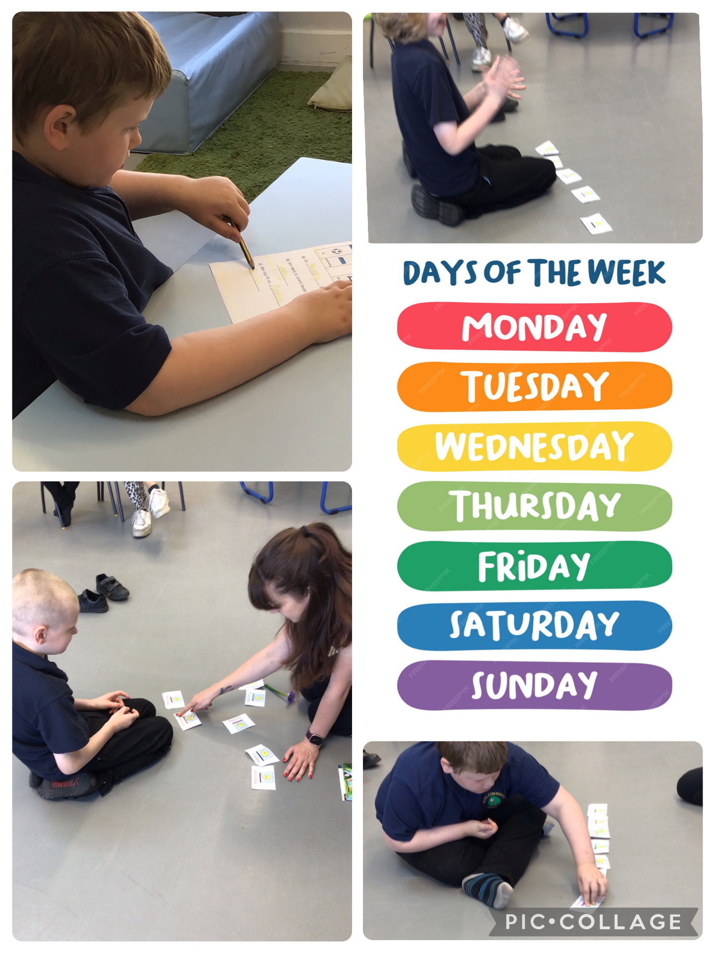 Image of Look at us ordering the days of the week!