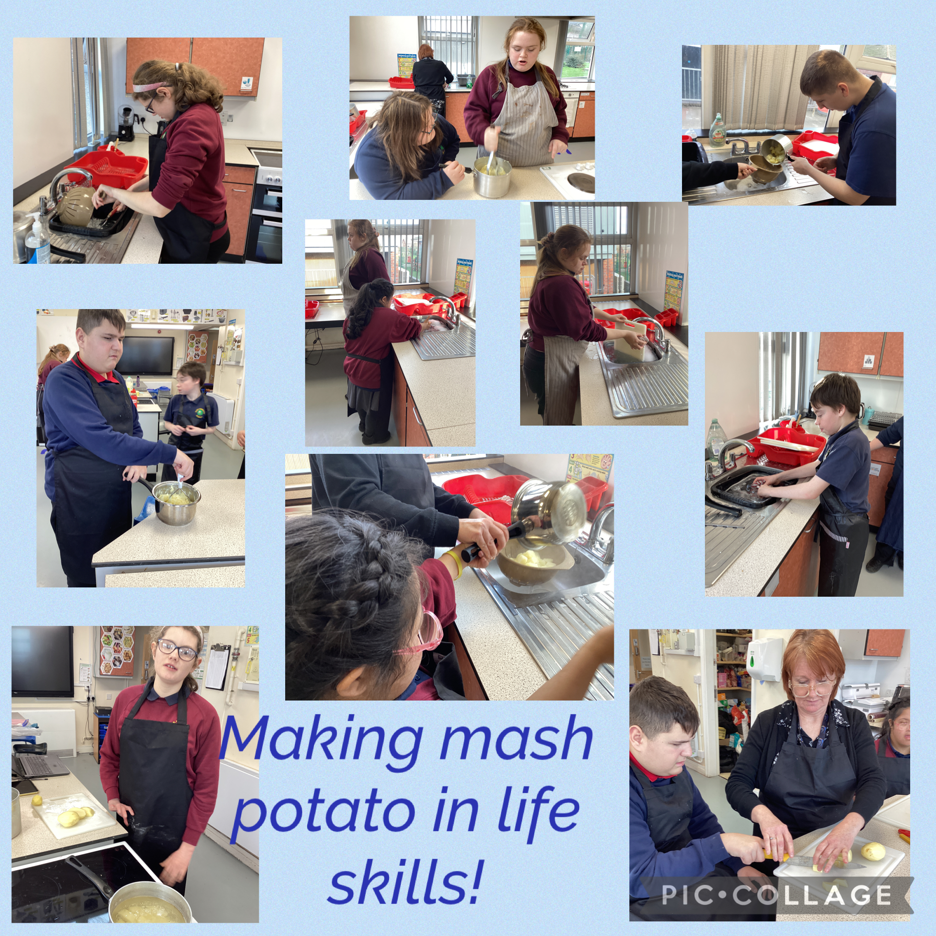 Image of  Making mash  potato in life skills !