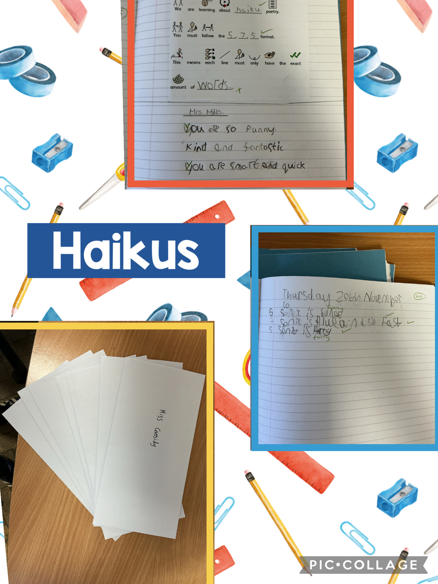Image of Haiku writing with kindness