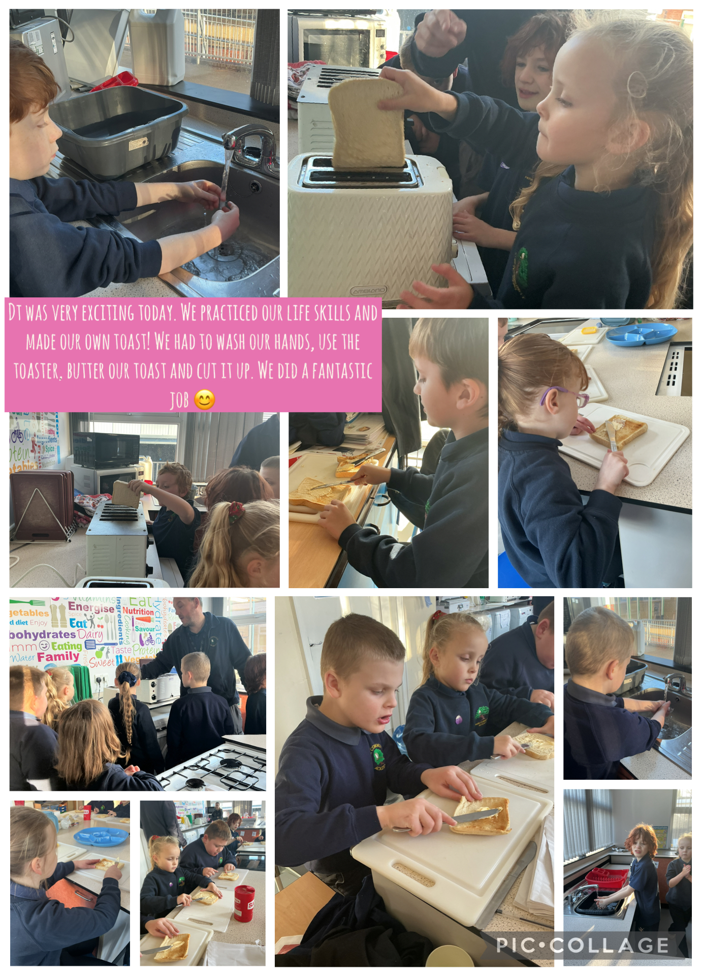 Image of Making toast in the cookery room!