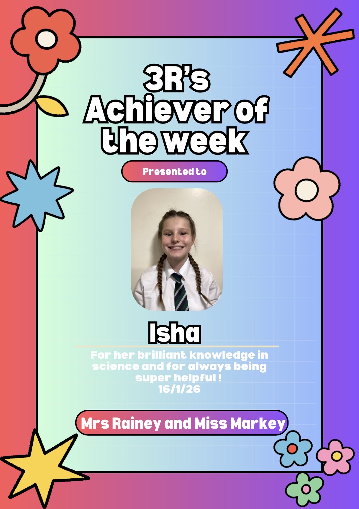 Image of Achiever of the Week