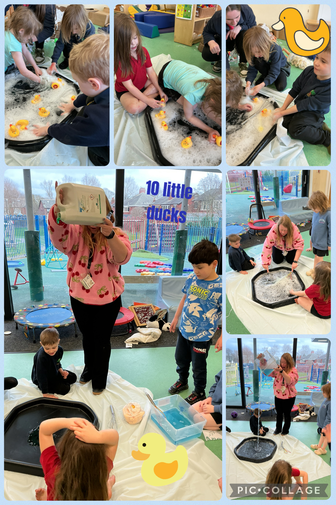 Image of 10 little ducks. 