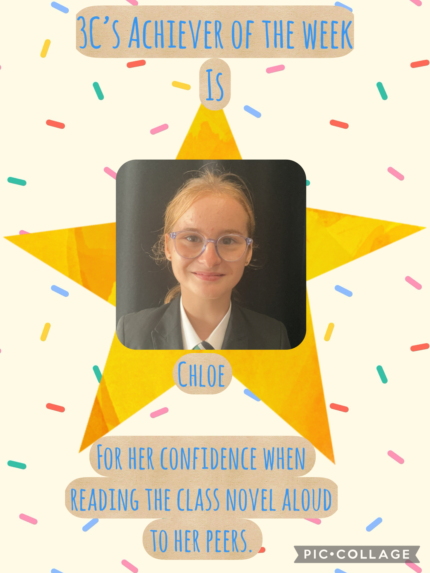 Image of Achiever of the week!