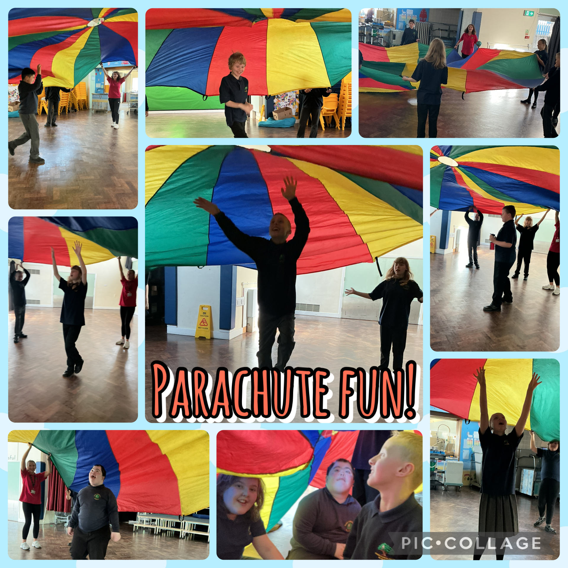 Image of Parachute fun in PE