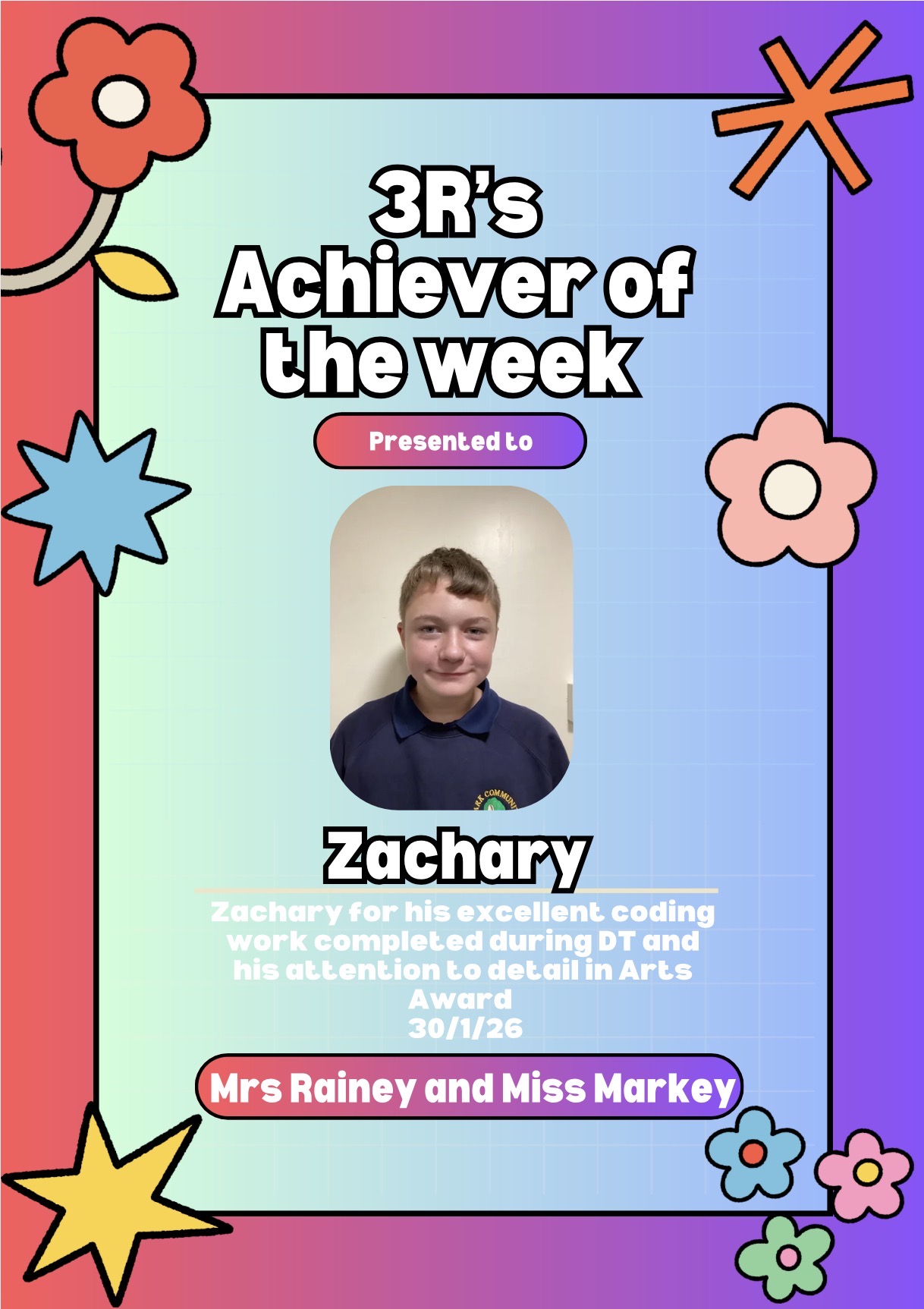 Image of Achiever of the Week 