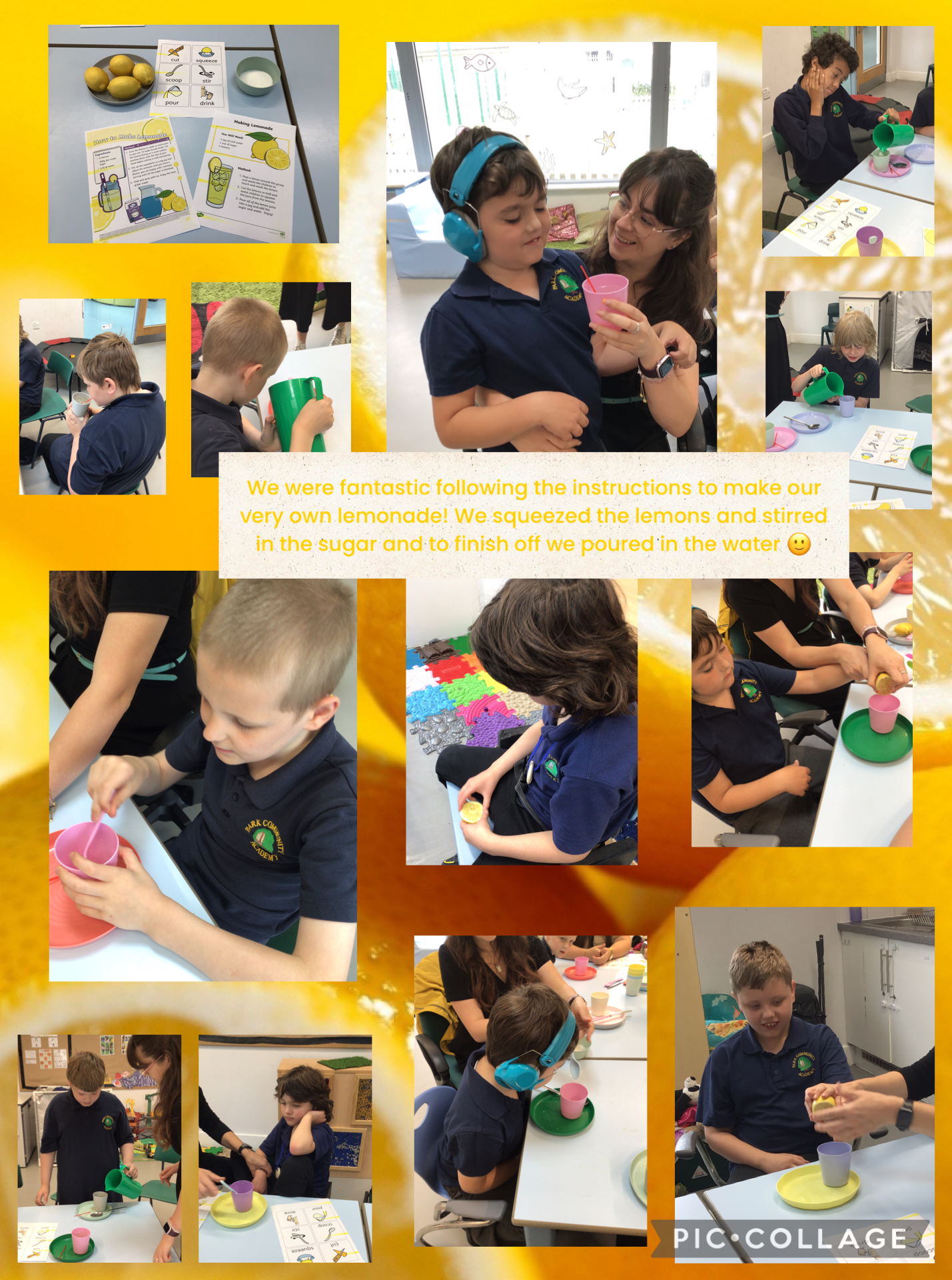 Image of Following instructions to make lemonade!