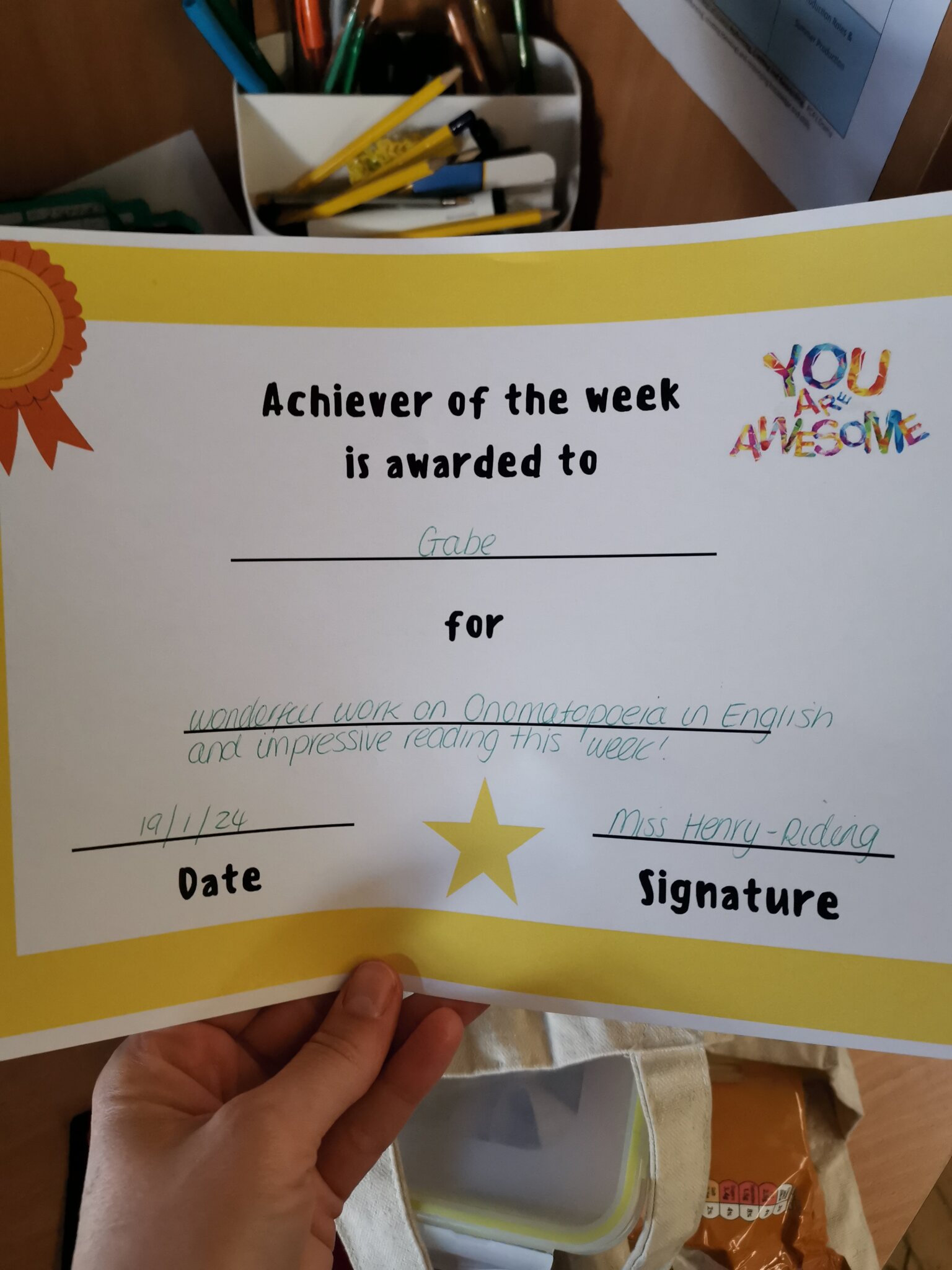 Image of Achiever of the week