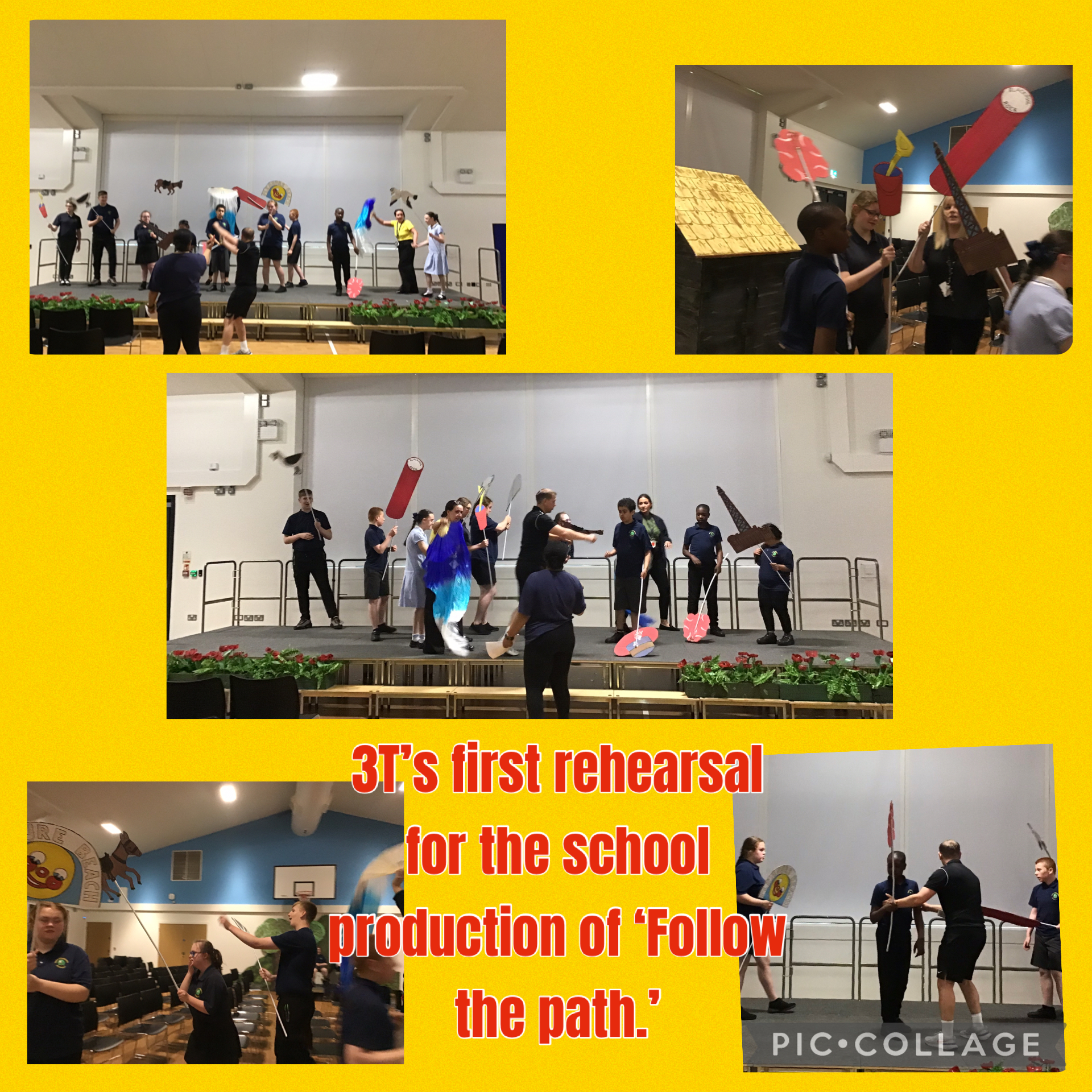 Image of School play rehearsal. 