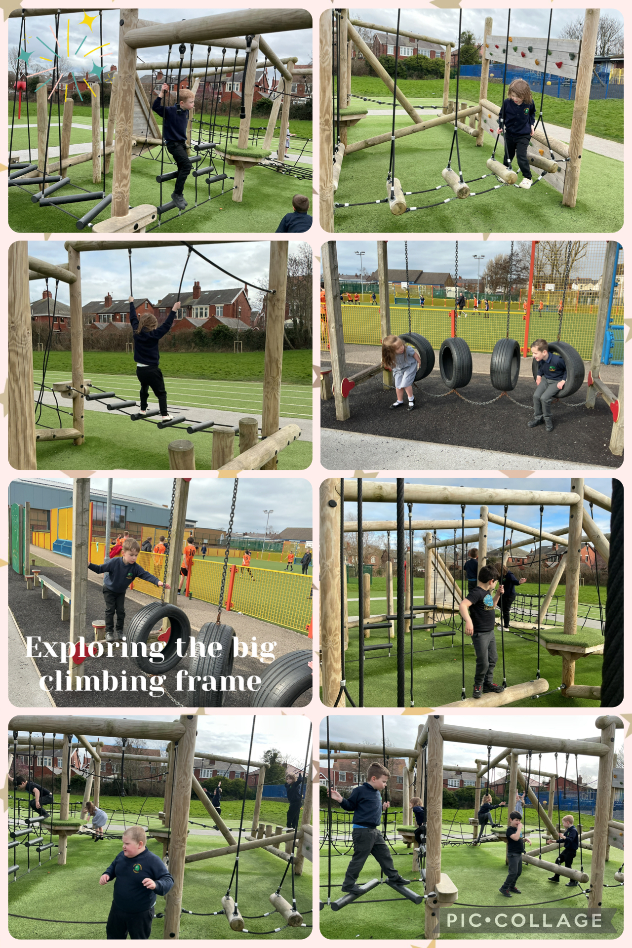 Image of Going to the ks3 climbing frame. 