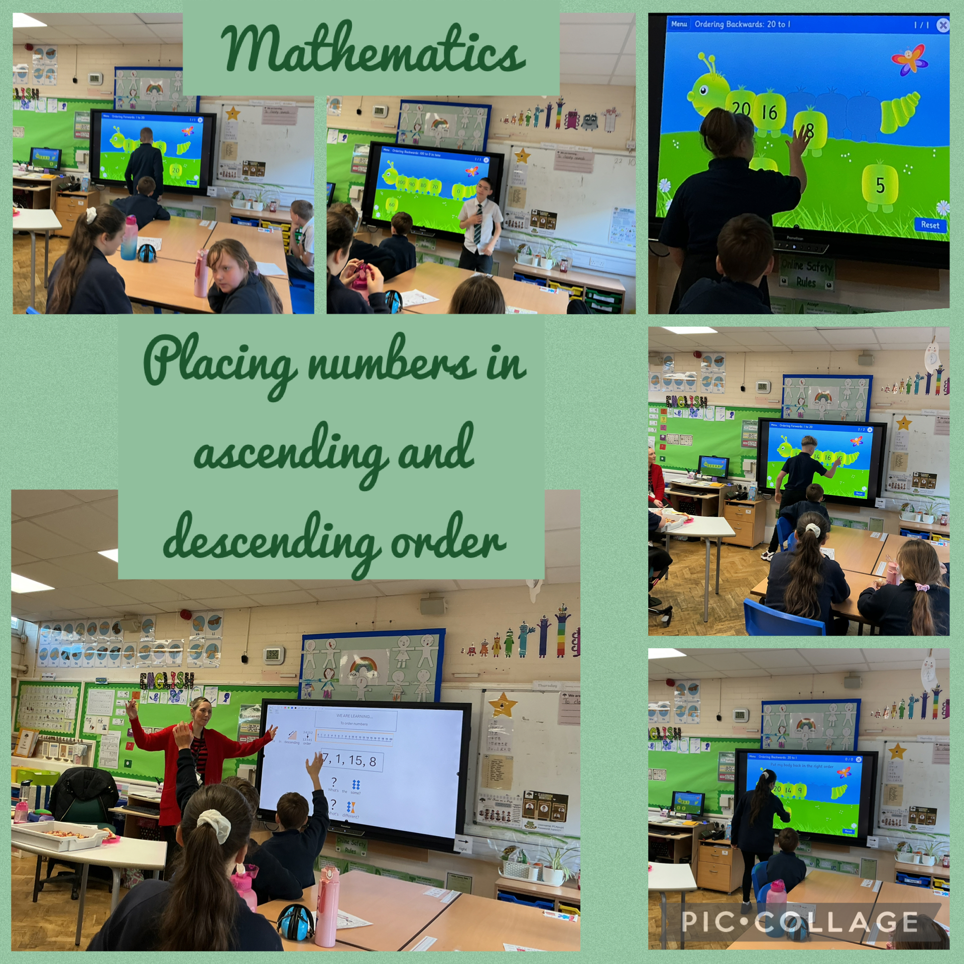 Image of Placing numbers in ascending, descending order.