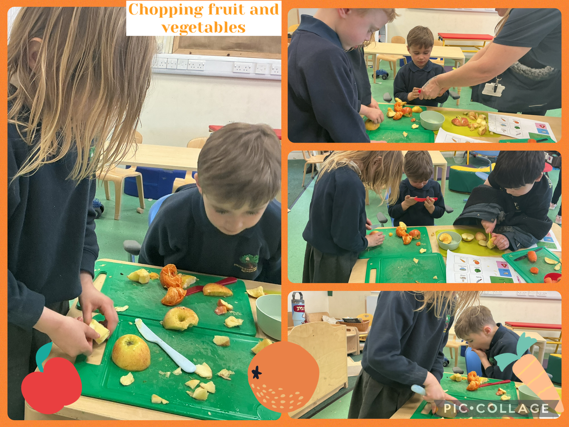 Image of Chopping fruit and veg 