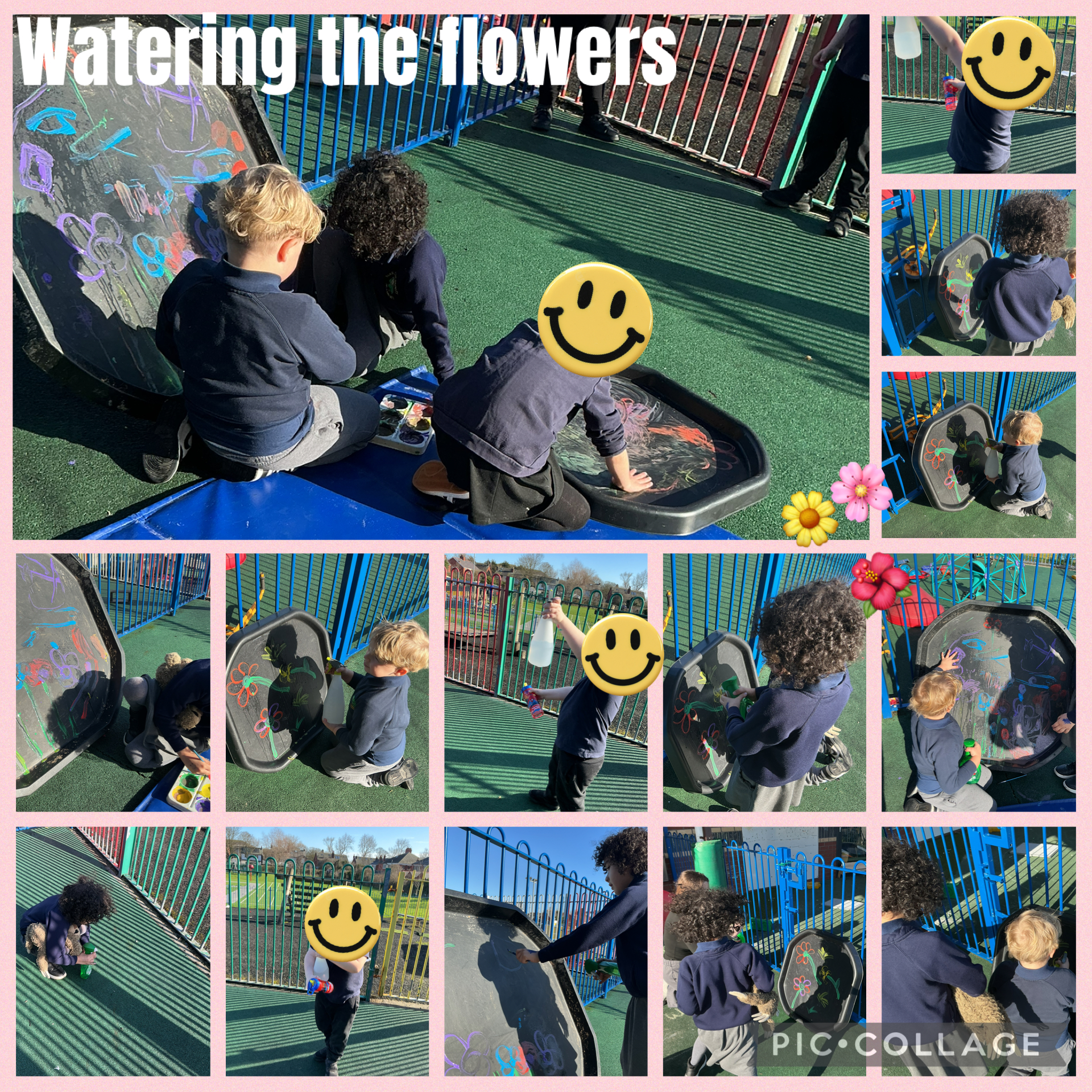 Image of Watering the flowers