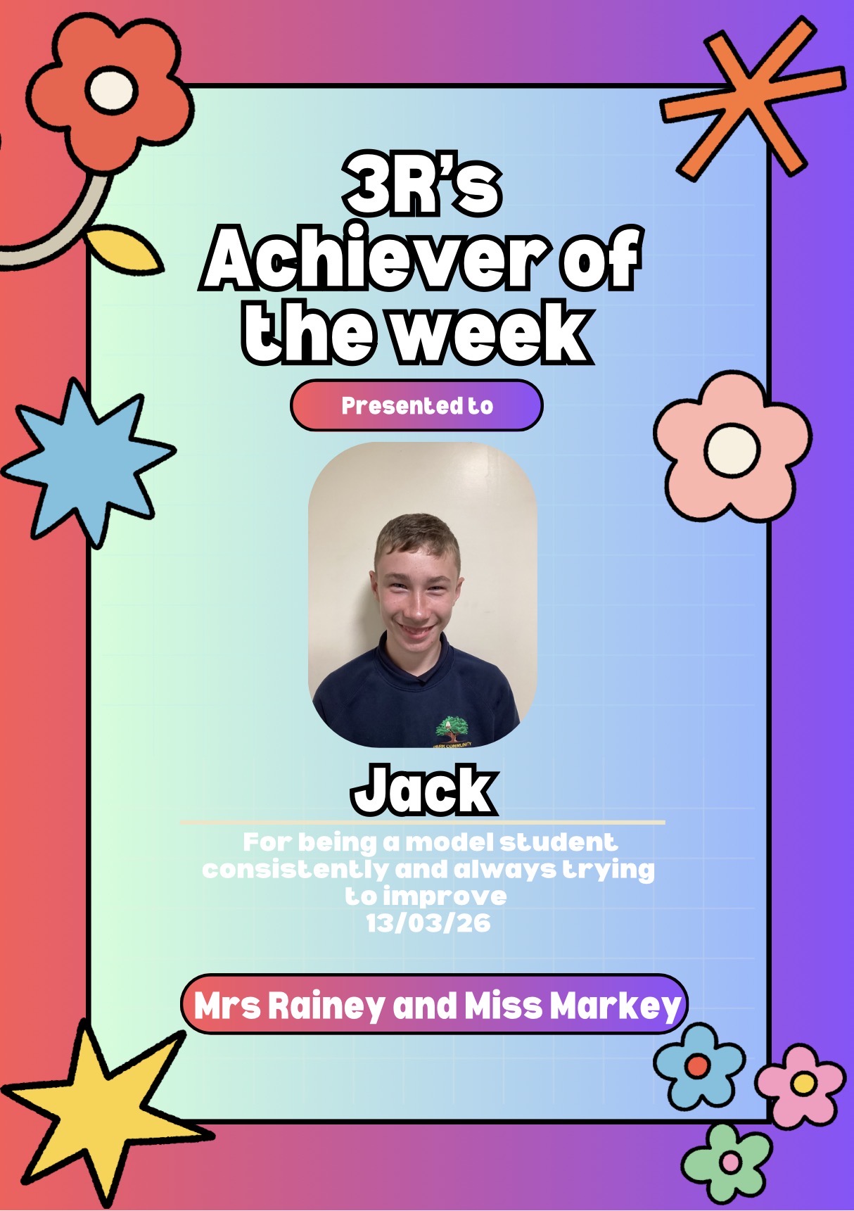 Image of Achiever of the Week 