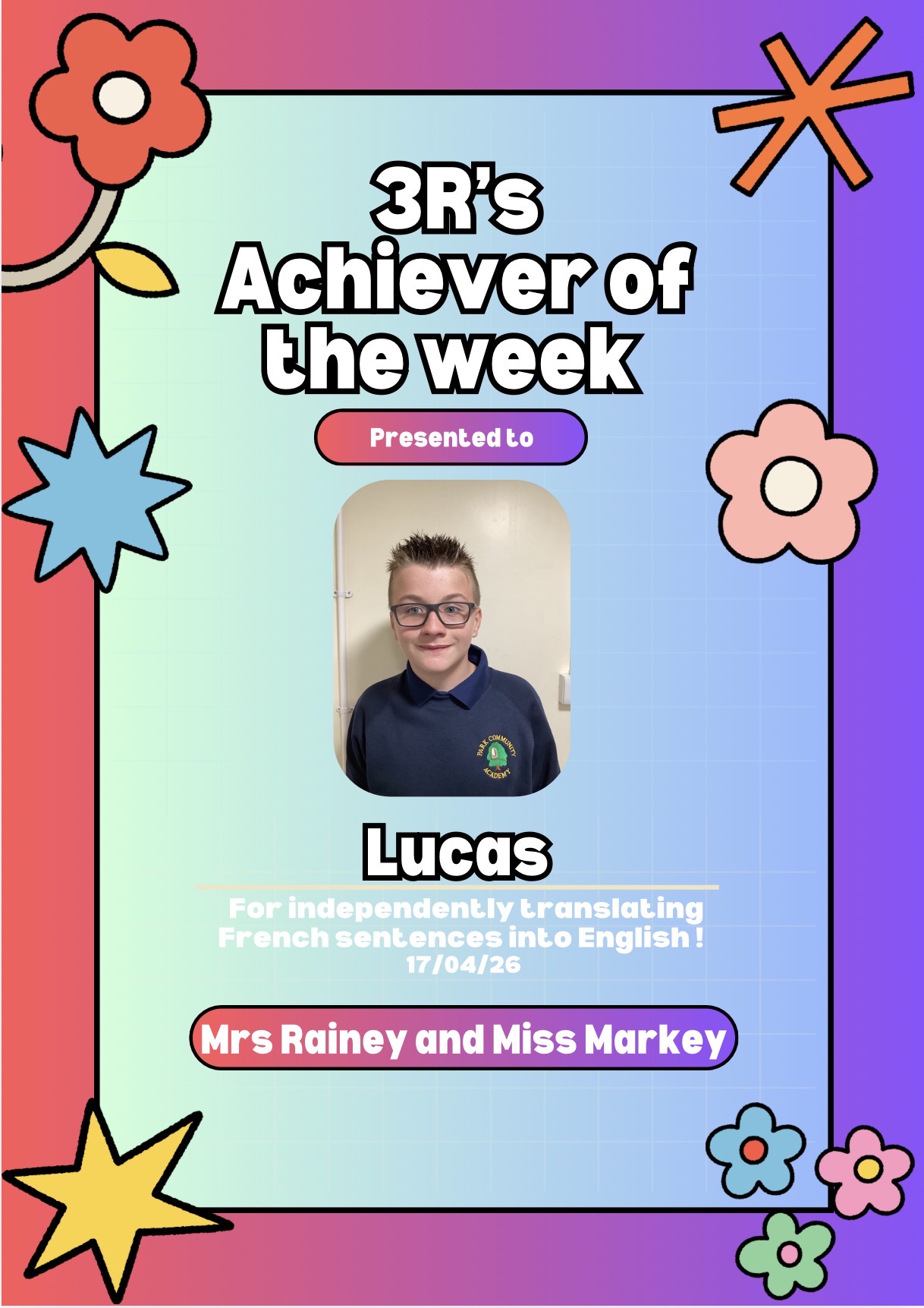 Image of Achiever of the Week