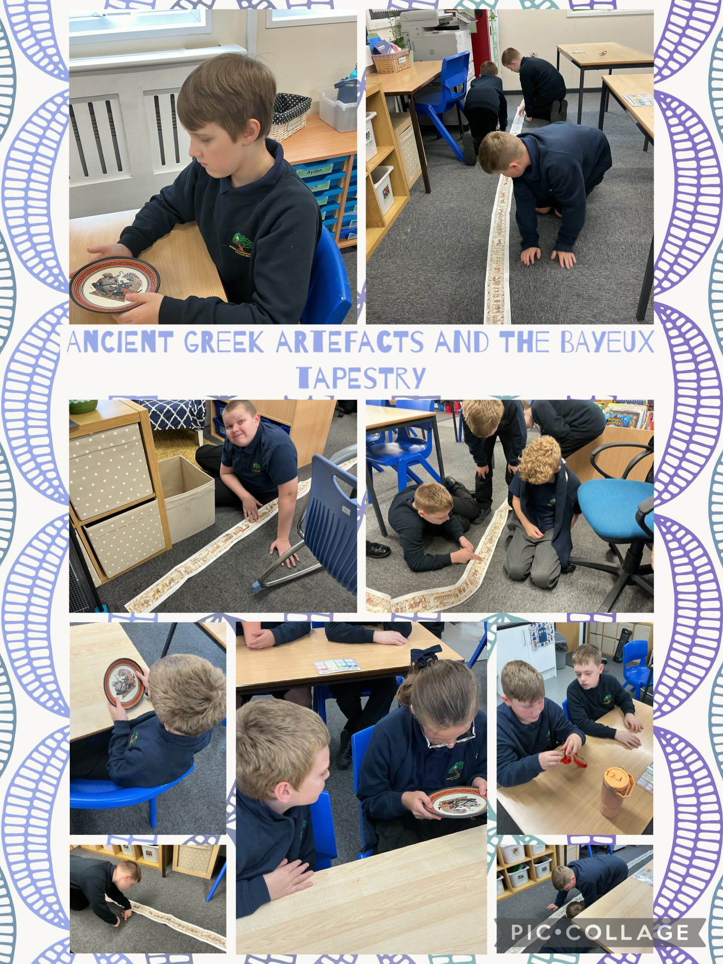 Image of Bayeux Tapestry and Ancient Greek Artefacts