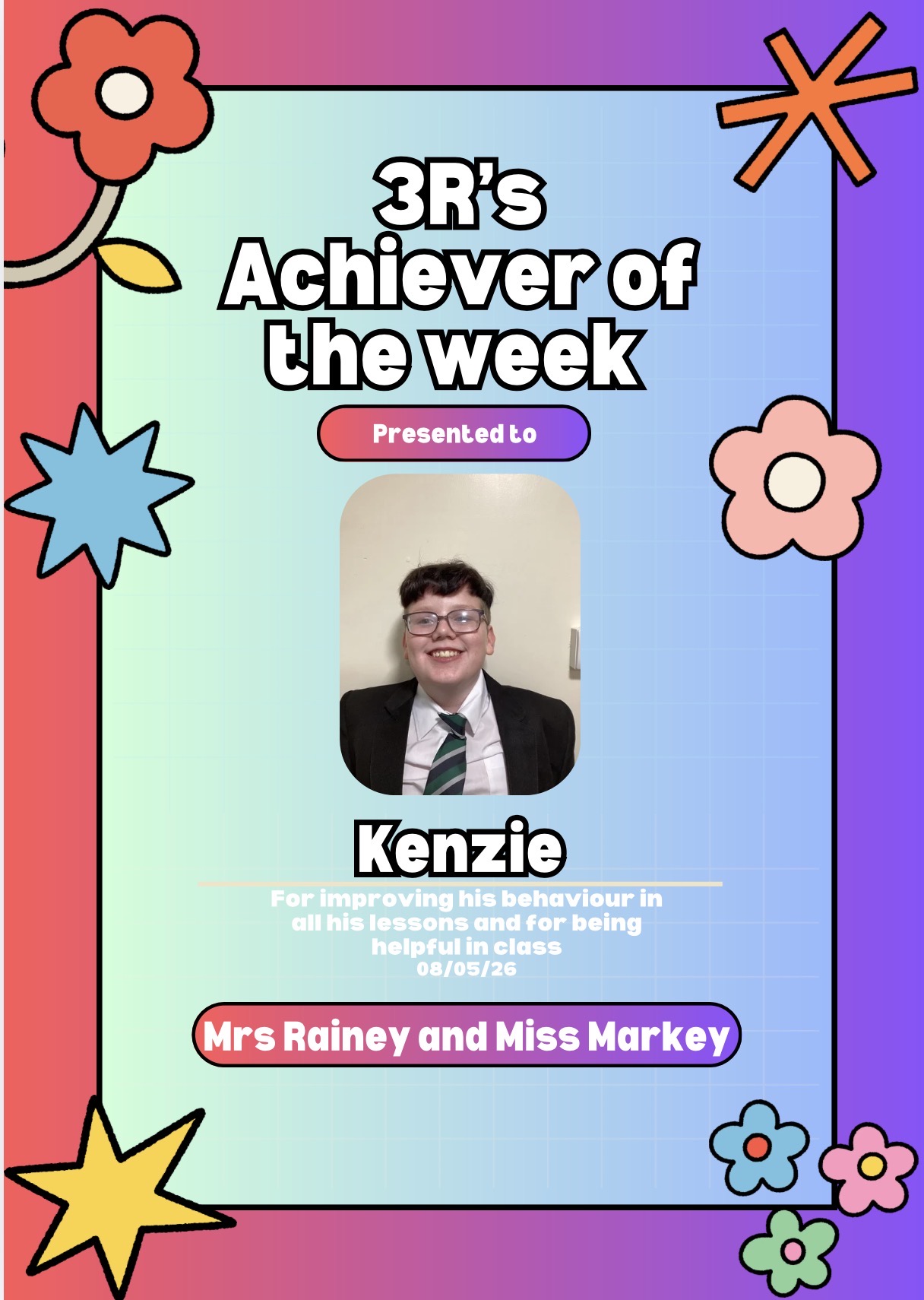 Image of Achiever of the Week 