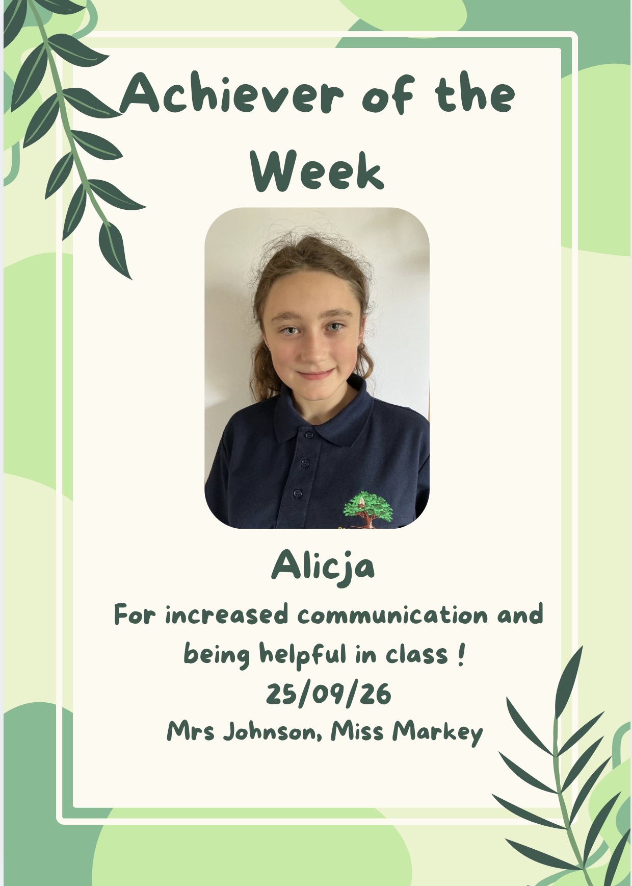 Image of Achiever of the Week