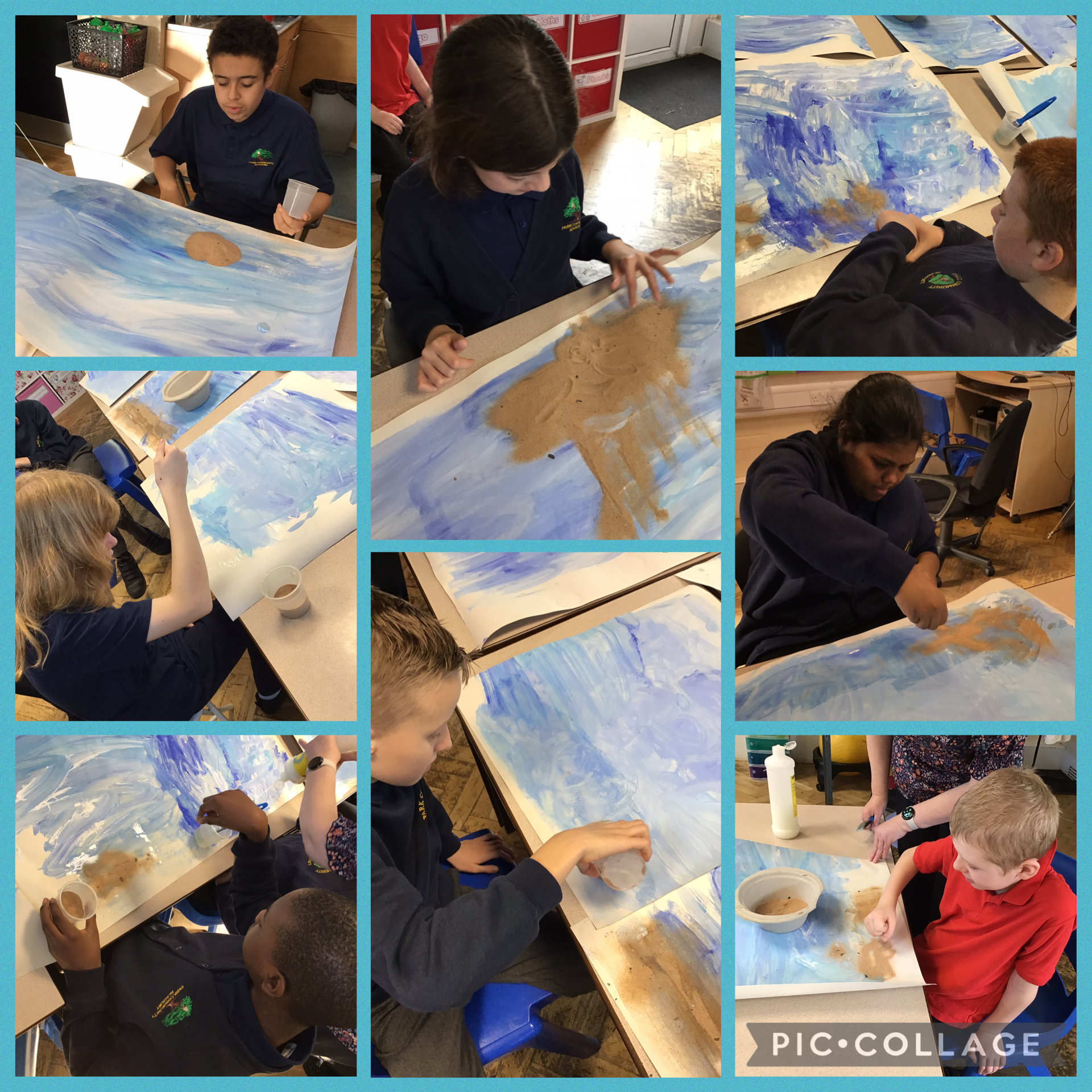 Image of Adding the sand to our beach 