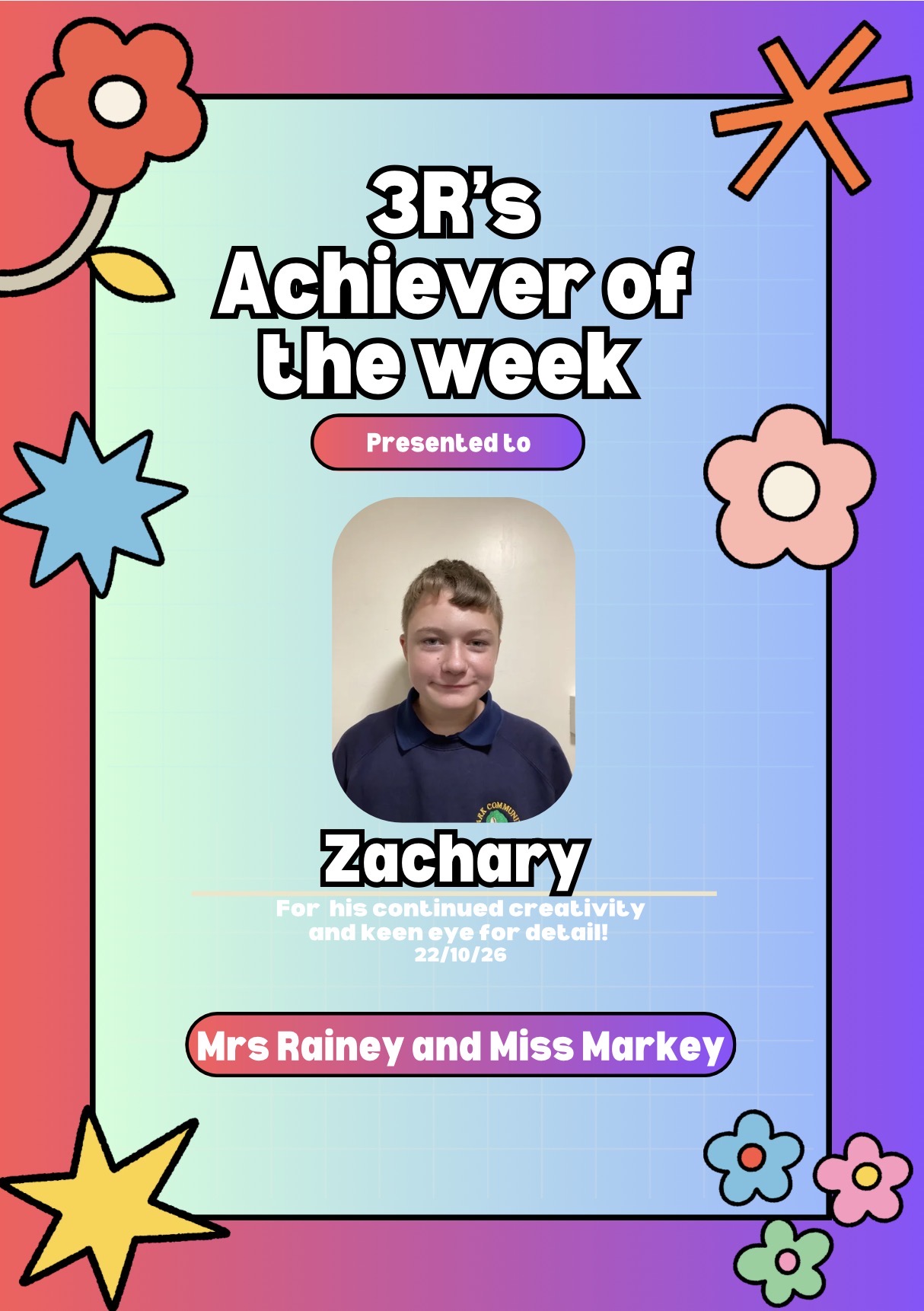 Image of Achiever of the Week 