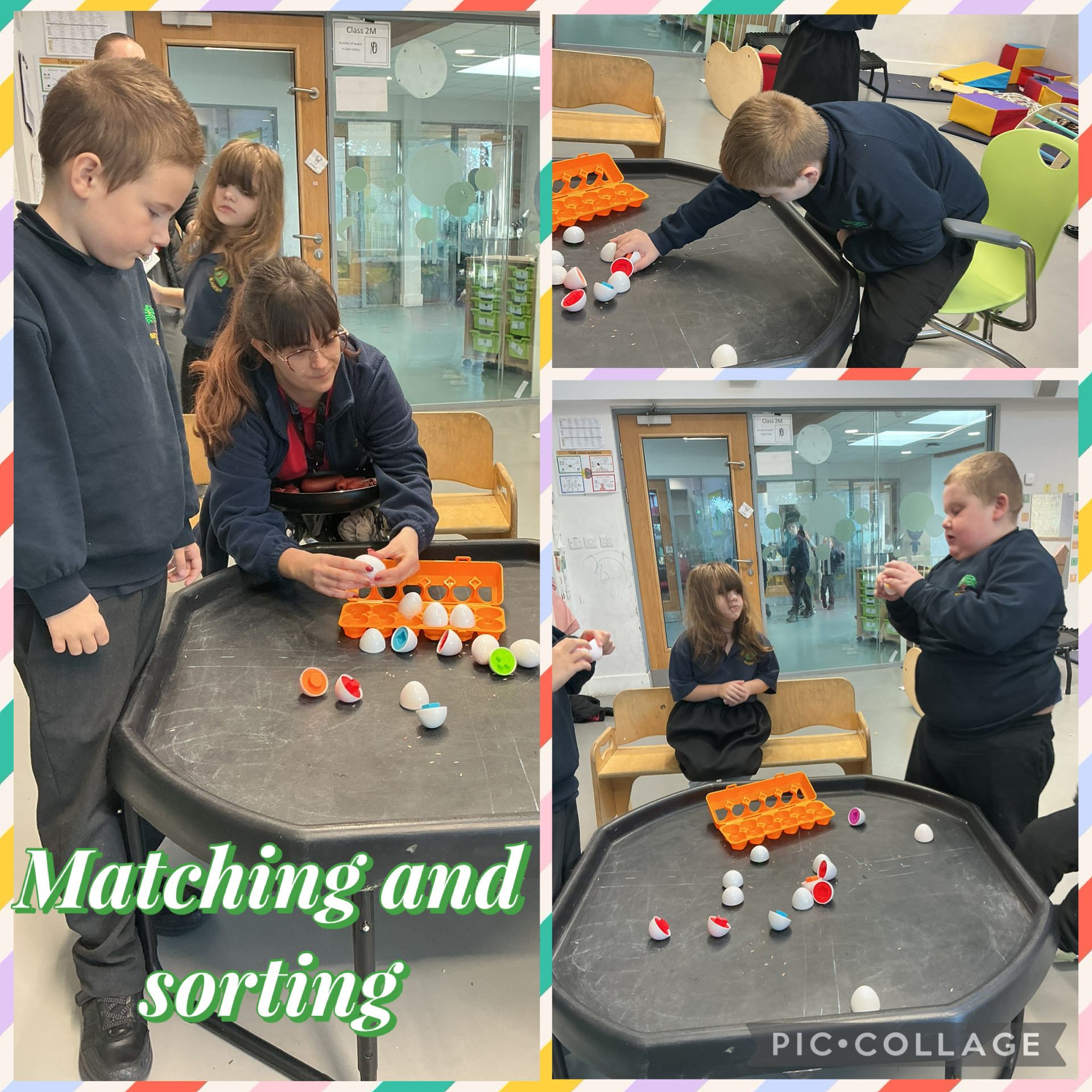 Image of Matching and sorting eggs
