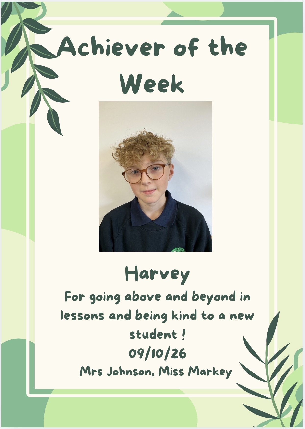 Image of Achiever of the Week