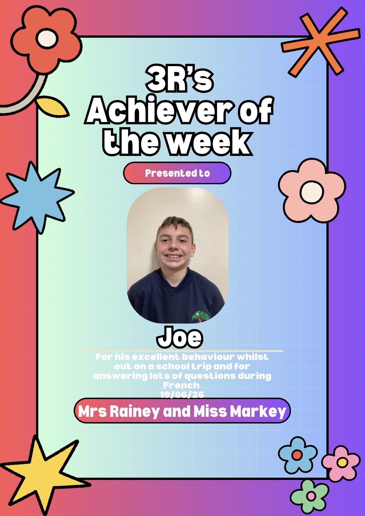 Image of Achiever of the Week