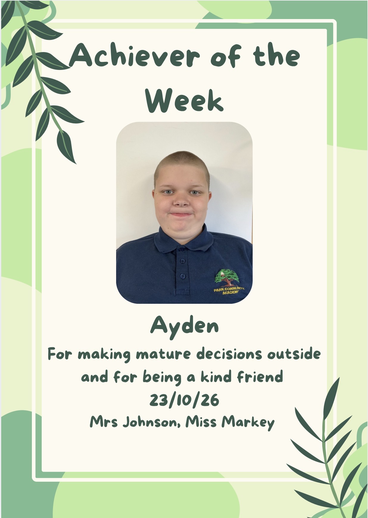 Image of Achiever of the Week