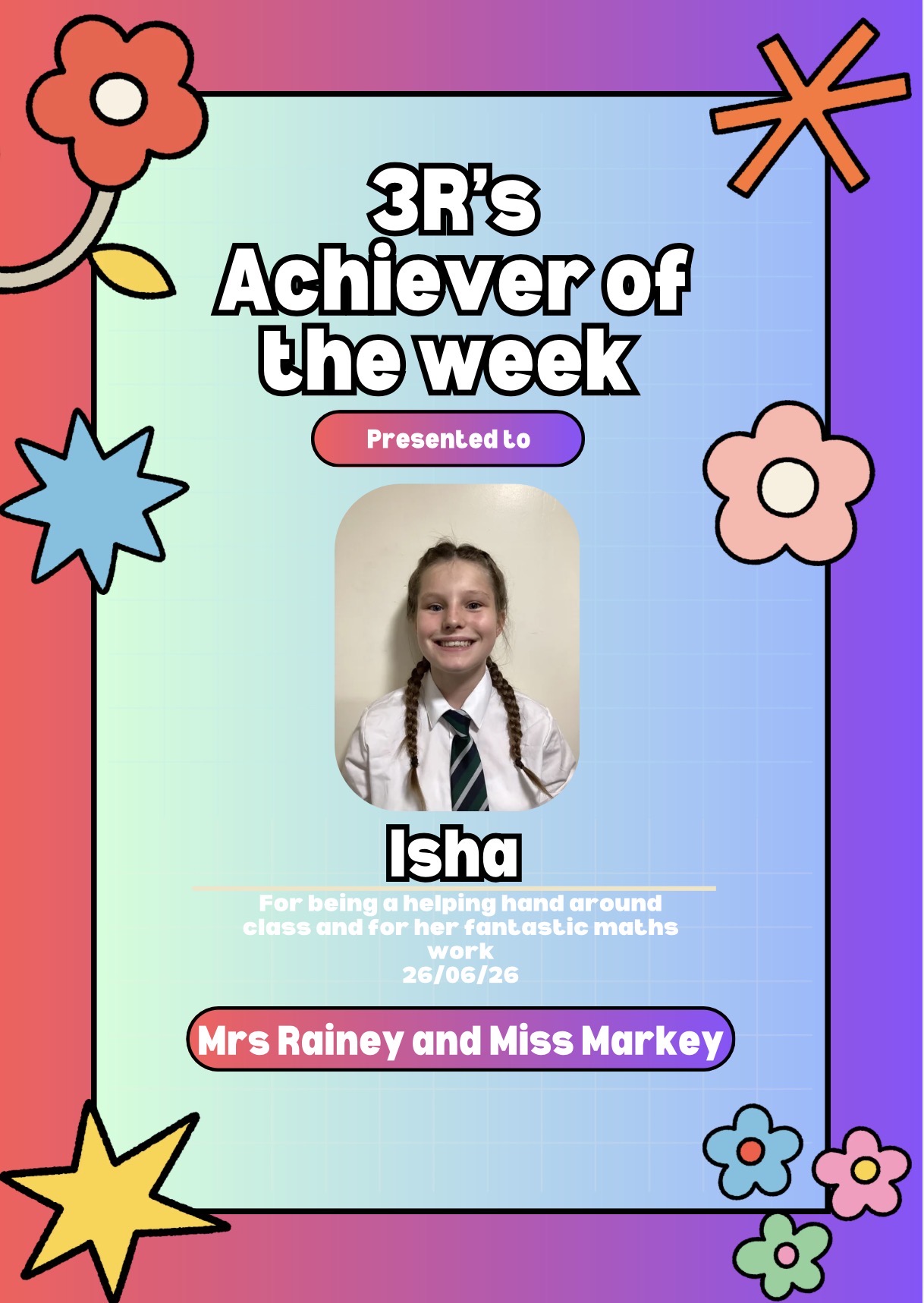 Image of Achiever of the Week