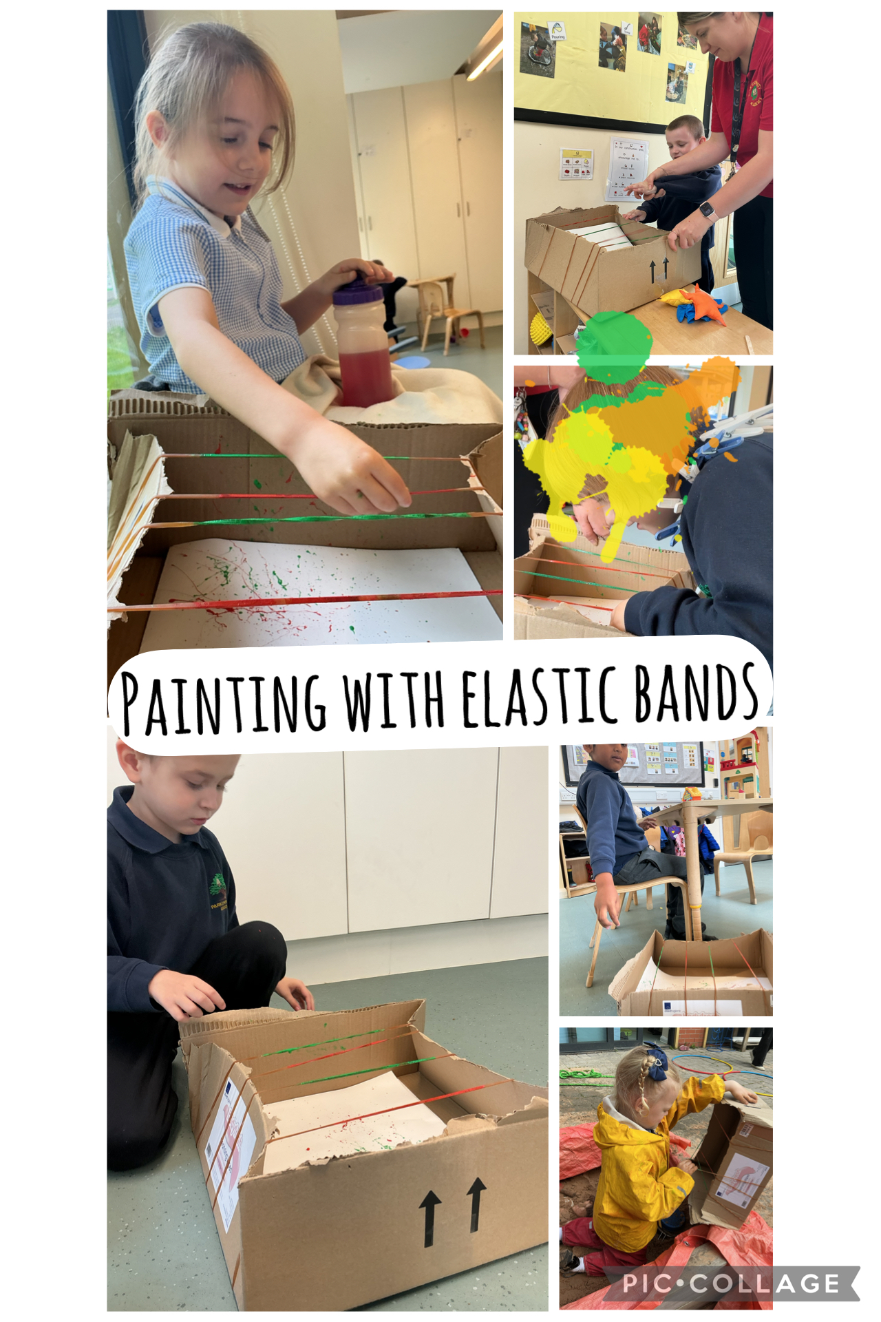 Image of Painting with elastic bands