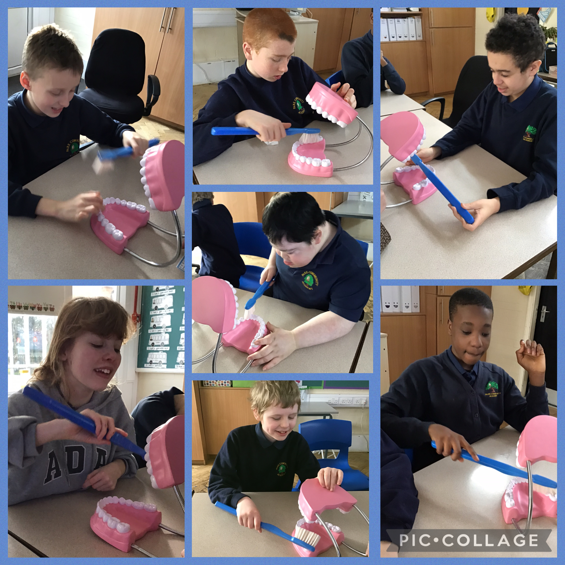 Image of We are learning the importance of brushing our teeth 