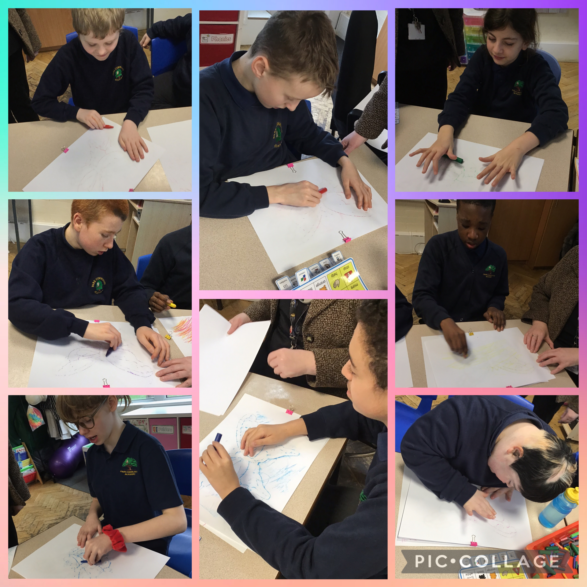 Image of Butterfly rubbing in art 