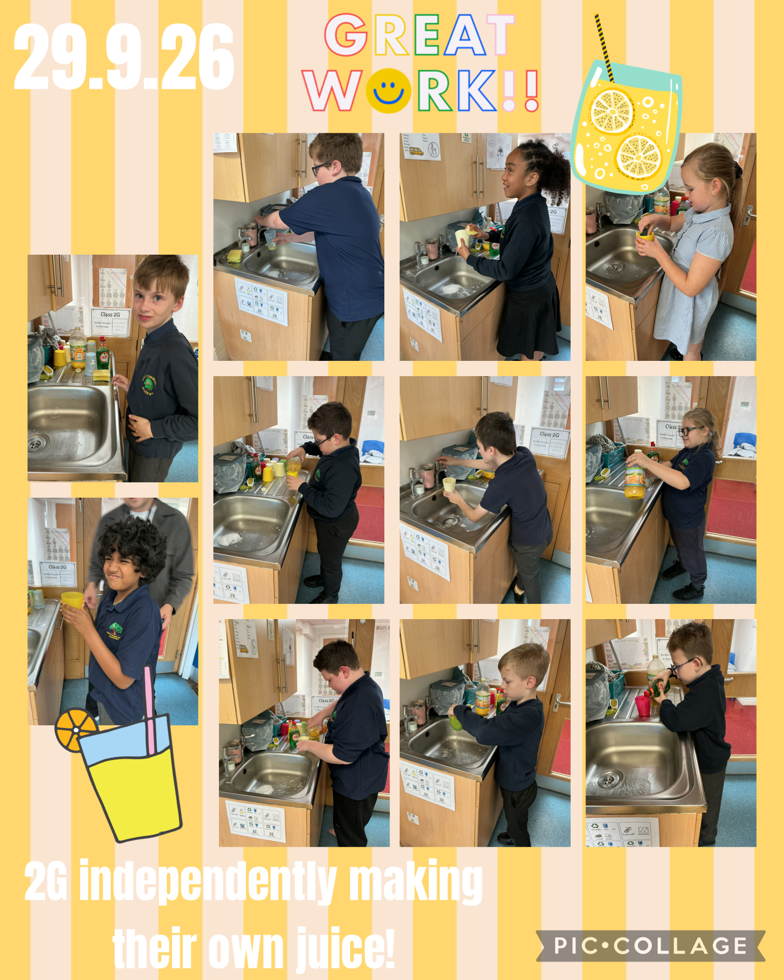 Image of 2G independently making juice! 