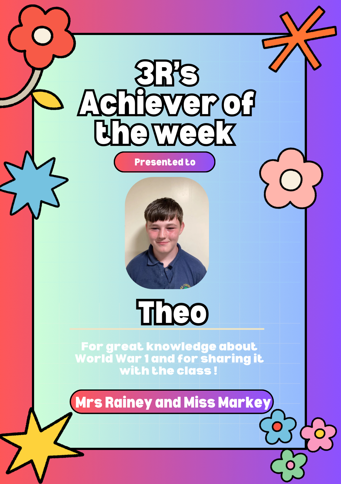 Image of Achiever of the Week 
