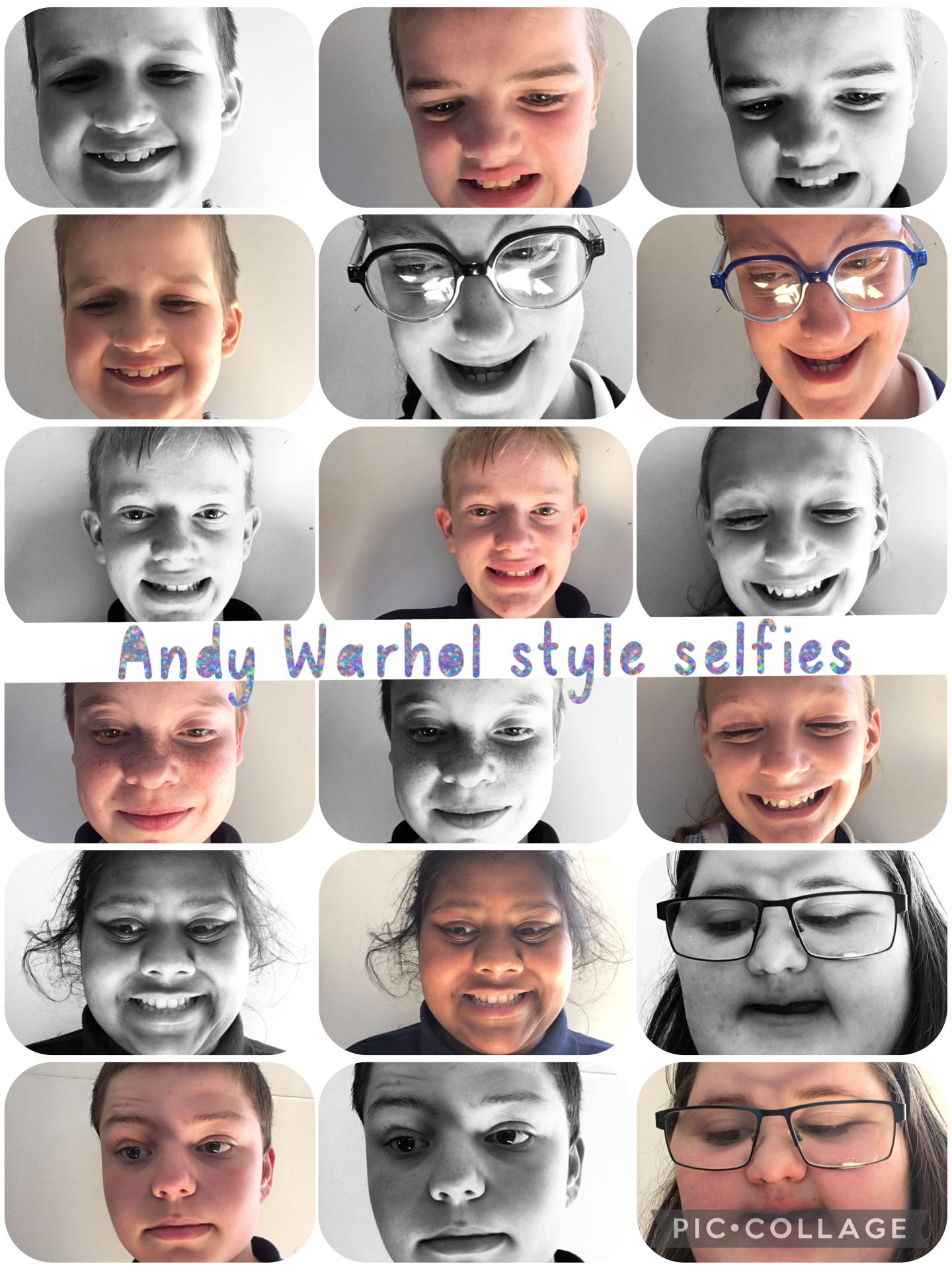 Image of Andy Warhol style selfies