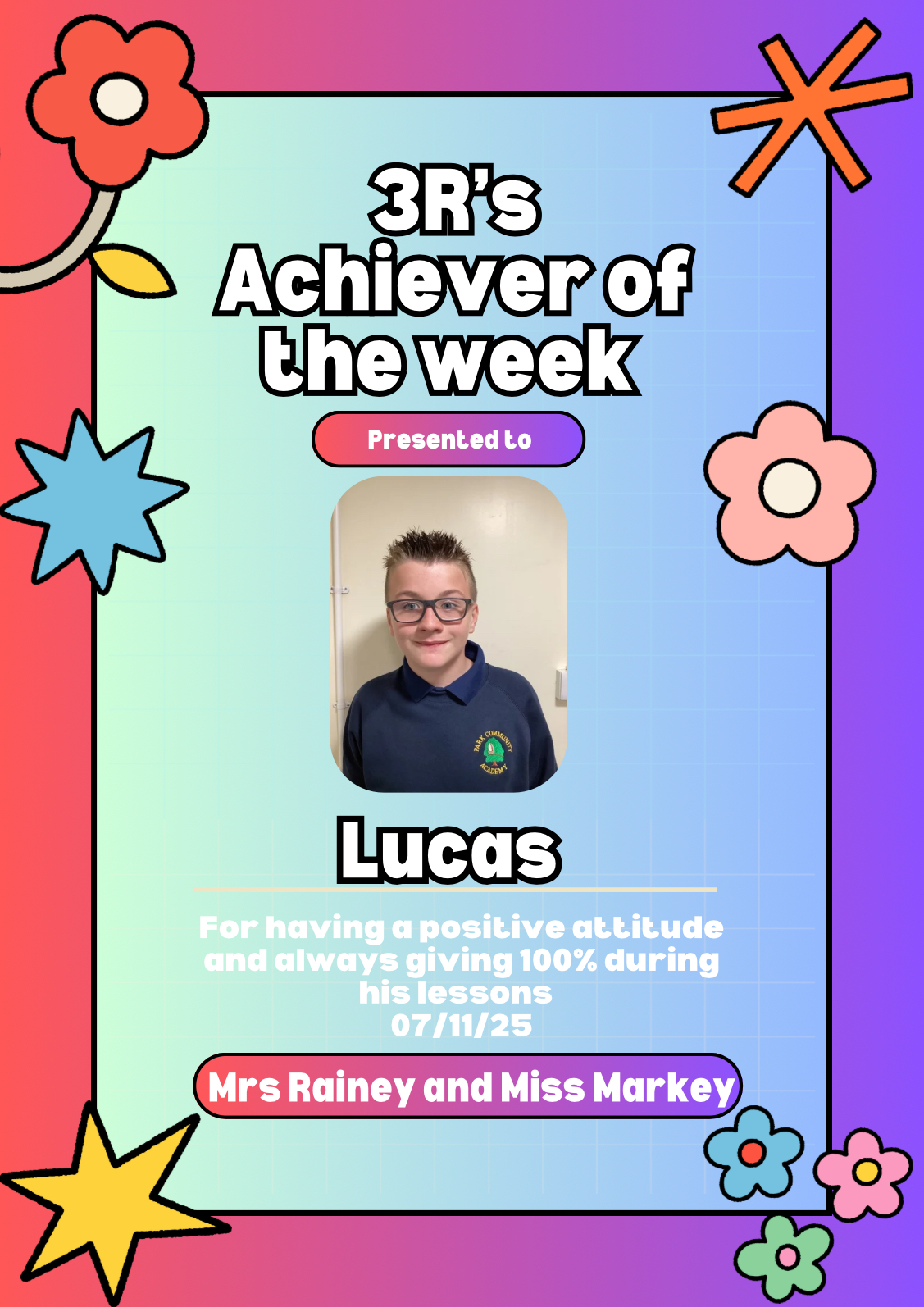 Image of Achiever of the Week 